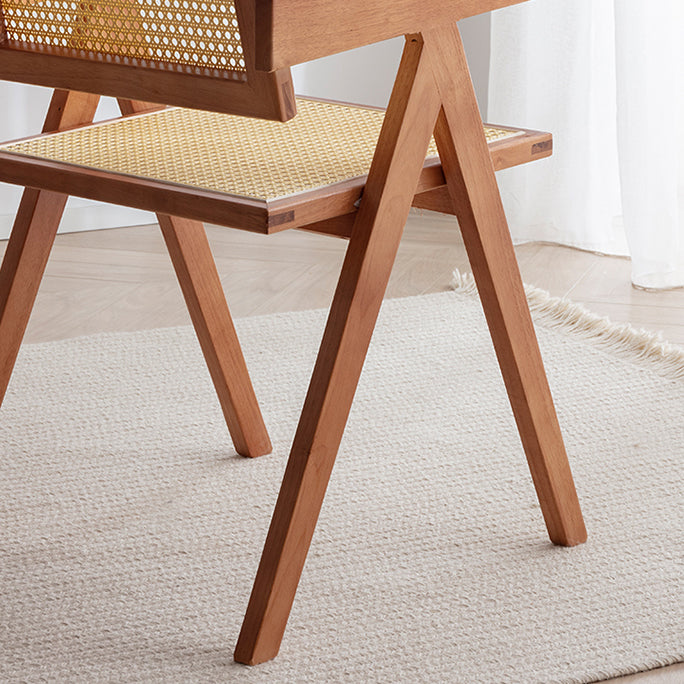 El estilo escandinavo de madera que cena las sillas abre la parte posterior que cena la silla lateral sola