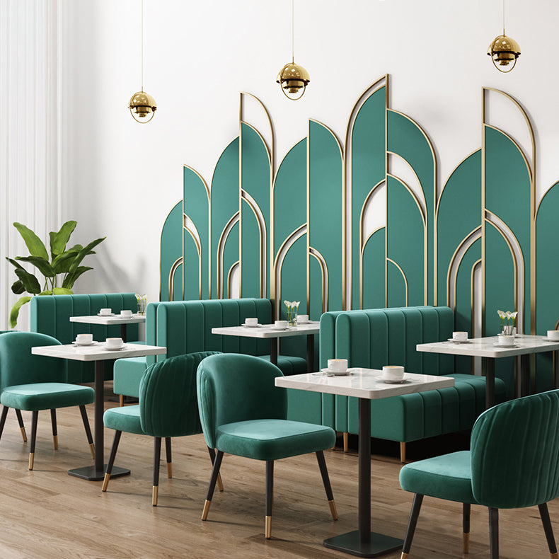 Silla de comedor de estilo escandinavo de metal, silla lateral sin brazos para comedor