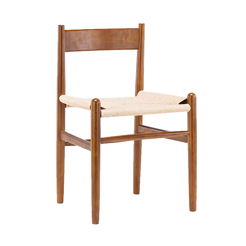 Chaise de salle à manger en bois de style scandinave, chaise d'appoint de patio à dossier ouvert