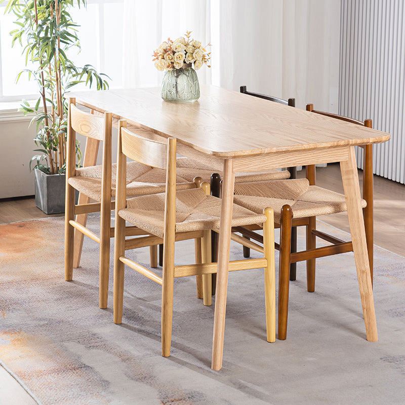 Silla de comedor de madera de estilo escandinavo, silla lateral de comedor con respaldo abierto para Patio