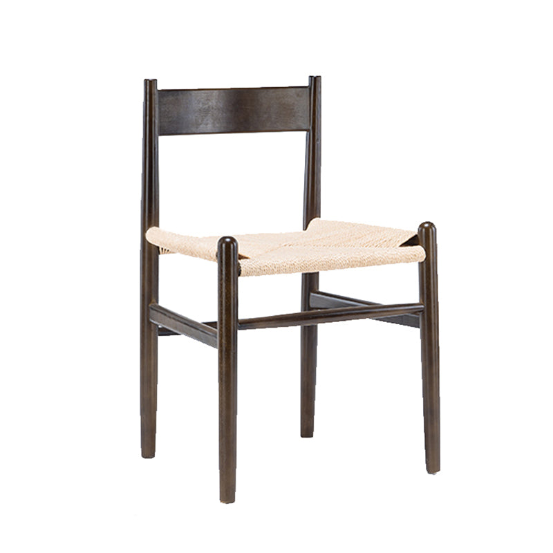 Chaise de salle à manger en bois de style scandinave, chaise d'appoint de patio à dossier ouvert