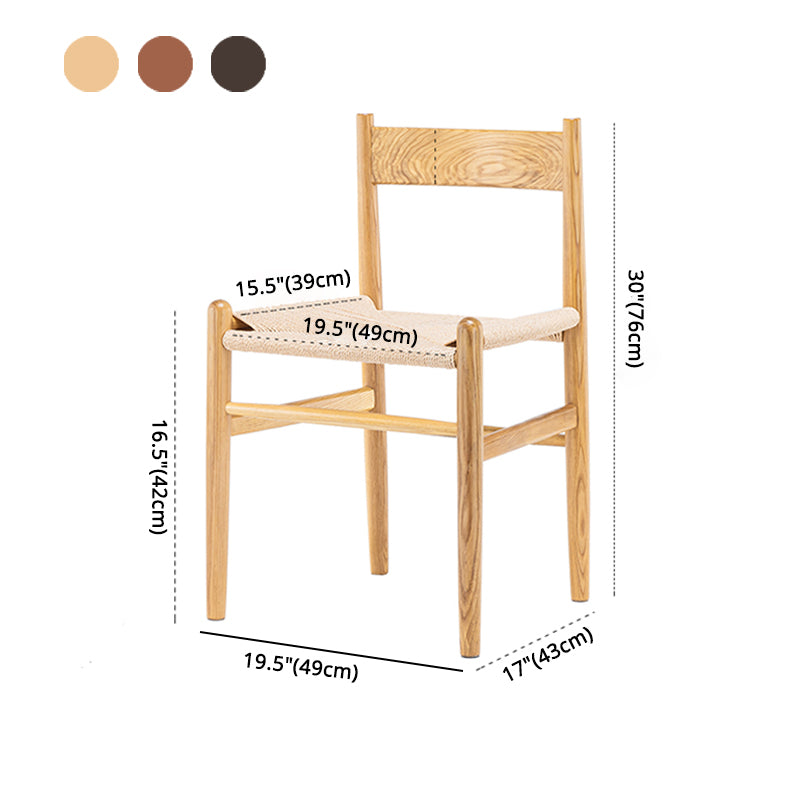 Silla de comedor de madera de estilo escandinavo, silla lateral de comedor con respaldo abierto para Patio