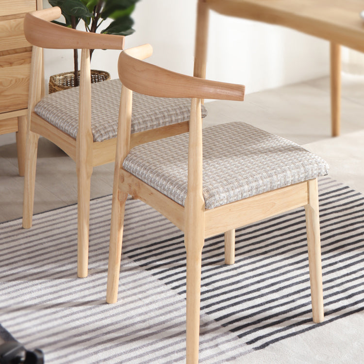 Silla de comedor de estilo escandinavo, silla lateral de comedor con respaldo abierto y cuerno de vaca sin brazos