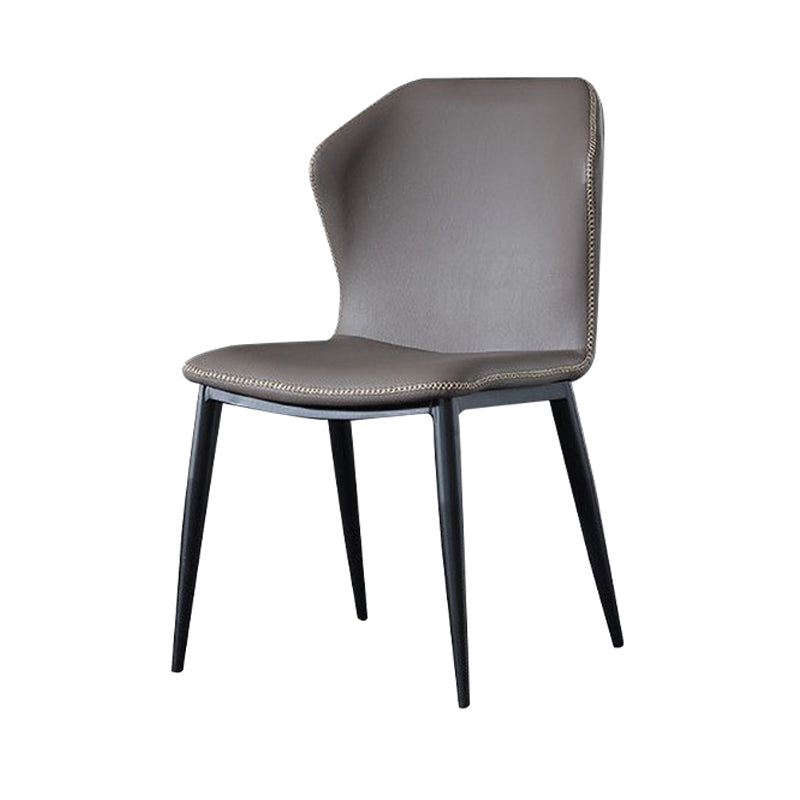 Silla sin brazos de comedor de metal contemporáneo, silla Wingback Parsons para uso doméstico