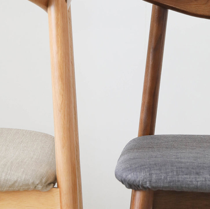 Silla de comedor de estilo escandinavo de madera, silla sin brazos con respaldo abierto acolchado para el hogar