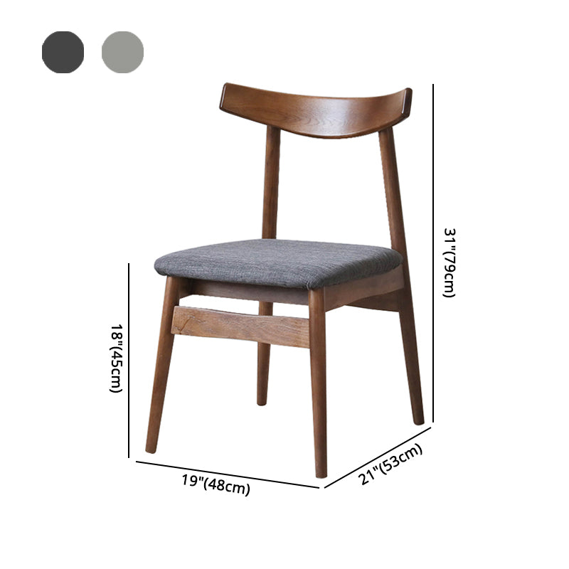 Silla de comedor de estilo escandinavo de madera, silla sin brazos con respaldo abierto acolchado para el hogar
