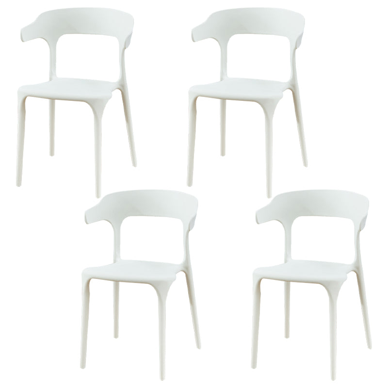 Fauteuils de salle à manger scandinaves en plastique, fauteuils de salle à manger d'intérieur à dos ouvert