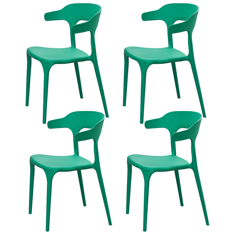 Fauteuils de salle à manger scandinaves en plastique, fauteuils de salle à manger d'intérieur à dos ouvert