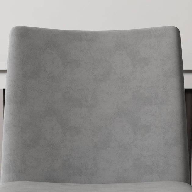 Silla de comedor gris tapizada moderna con respaldo sólido de la silla lateral de la tienda de manicura