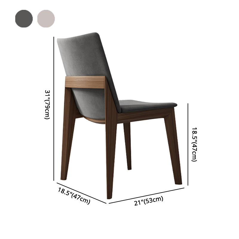Silla de comedor gris tapizada moderna con respaldo sólido de la silla lateral de la tienda de manicura