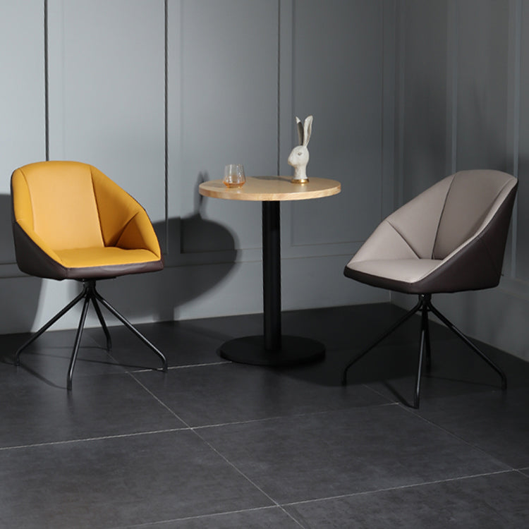 Silla de comedor de estilo moderno, silla Parsons lateral de metal con brazo para cocina