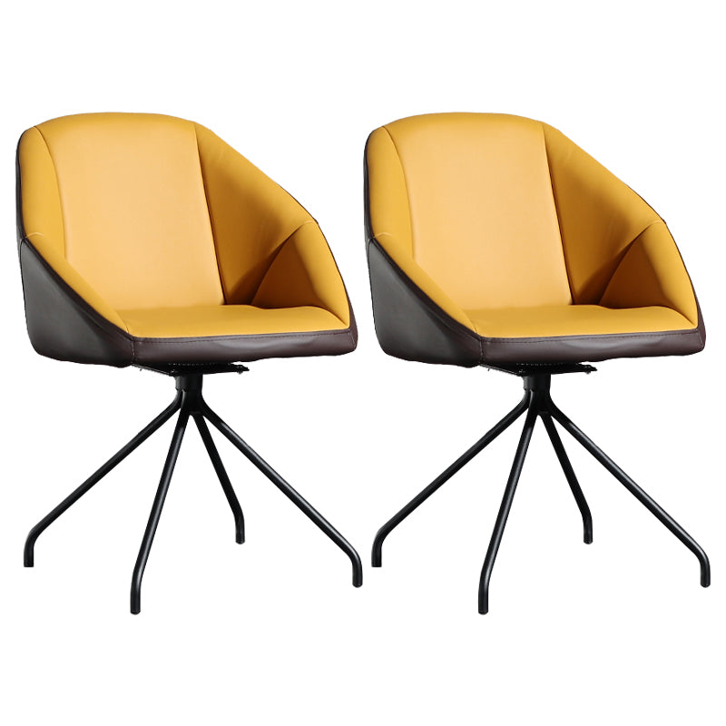 Chaise de salle à manger de style contemporain, bras latéral en métal, chaise Parsons pour cuisine