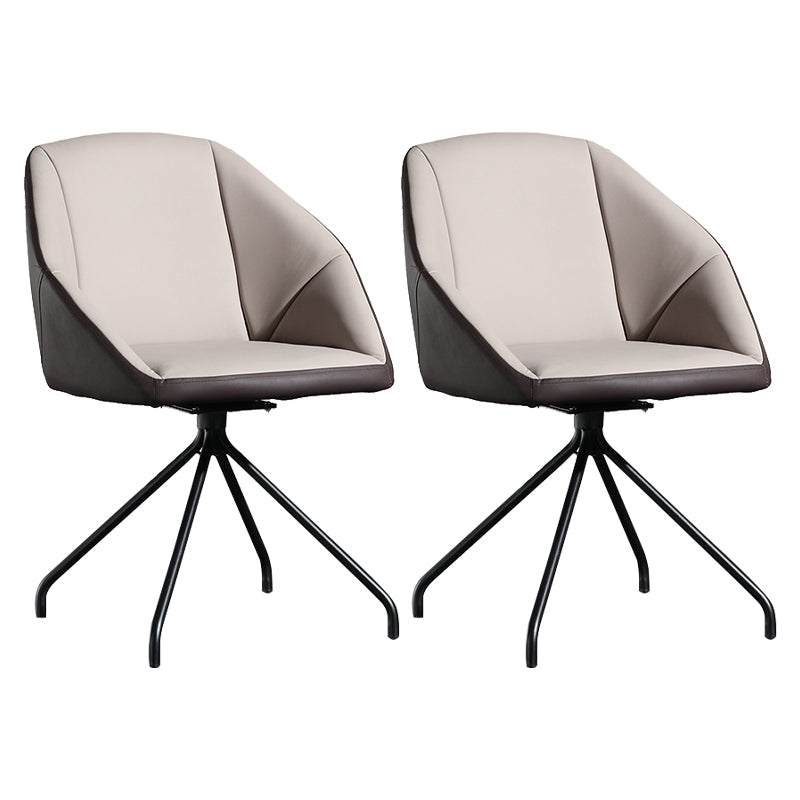 Chaise de salle à manger de style contemporain, bras latéral en métal, chaise Parsons pour cuisine