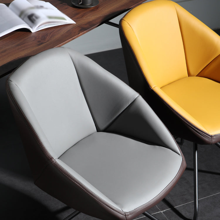 Silla de comedor de estilo moderno, silla Parsons lateral de metal con brazo para cocina