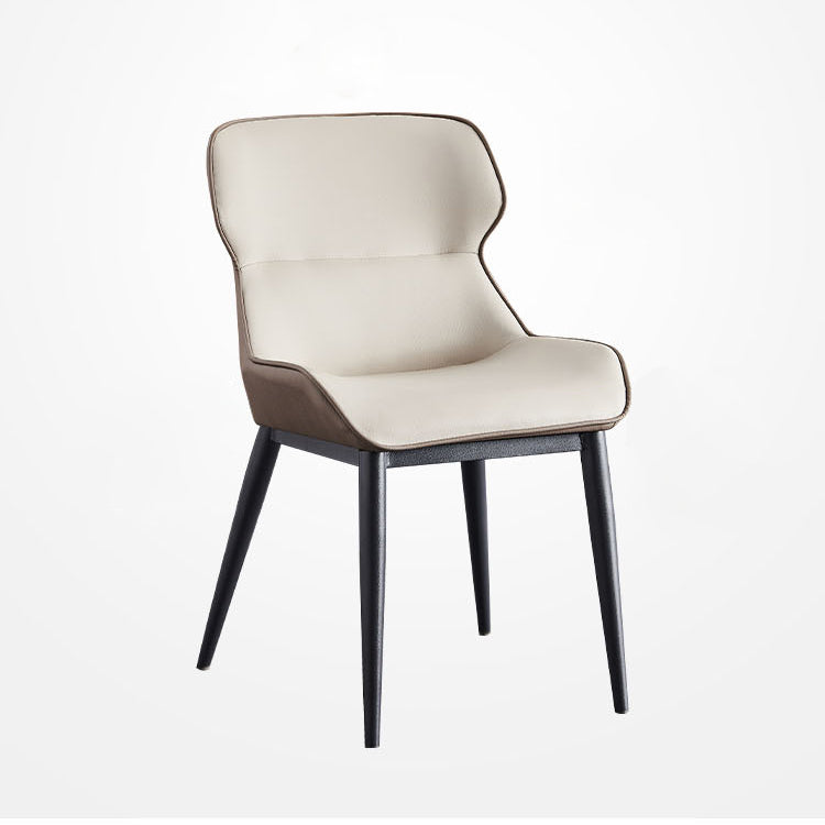 Silla auxiliar de cuero contemporánea para sala de estar con acabado mate Wingback Silla de comedor