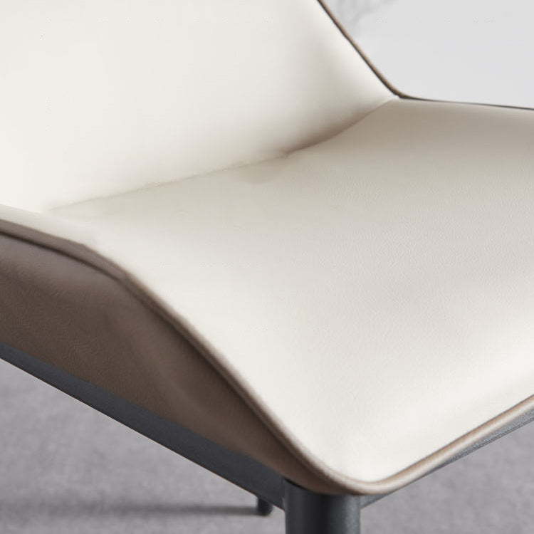 Silla auxiliar de cuero contemporánea para sala de estar con acabado mate Wingback Silla de comedor