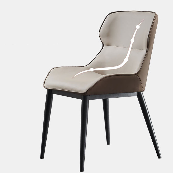 Silla auxiliar de cuero contemporánea para sala de estar con acabado mate Wingback Silla de comedor