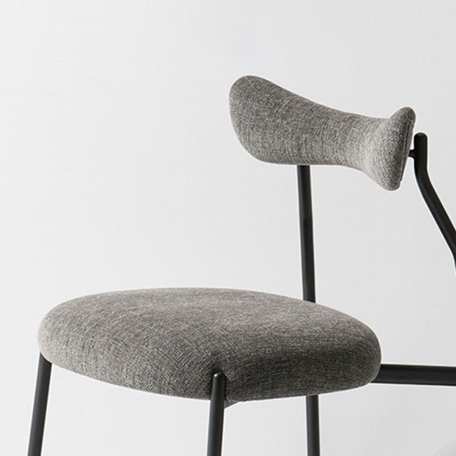 Restaurante de terciopelo estilo diseñador, silla lateral de comedor, silla de comedor con respaldo abierto