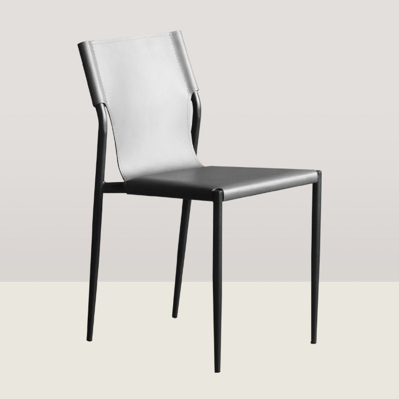 Industrial Leather Dining Room Chairs Armless Metal Dining Chairs for Restaurant Use