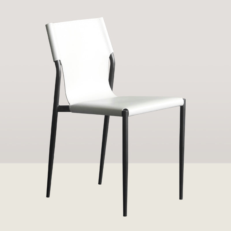 Industrial Leather Dining Room Chairs Armless Metal Dining Chairs for Restaurant Use