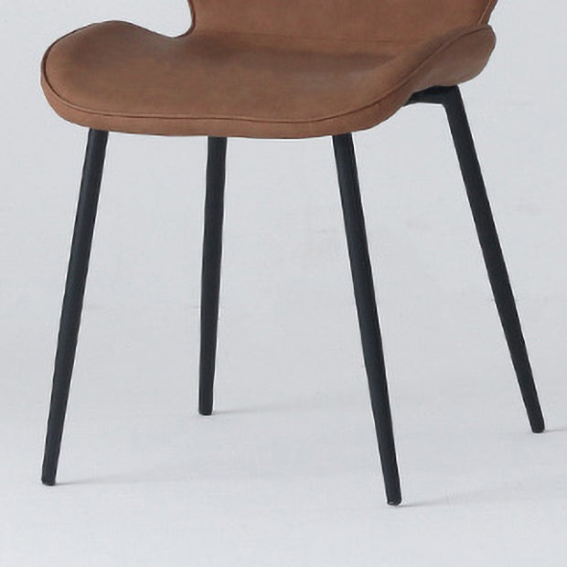 Silla de comedor de cocina de estilo moderno, sillas laterales sin brazos con respaldo de alas, de metal