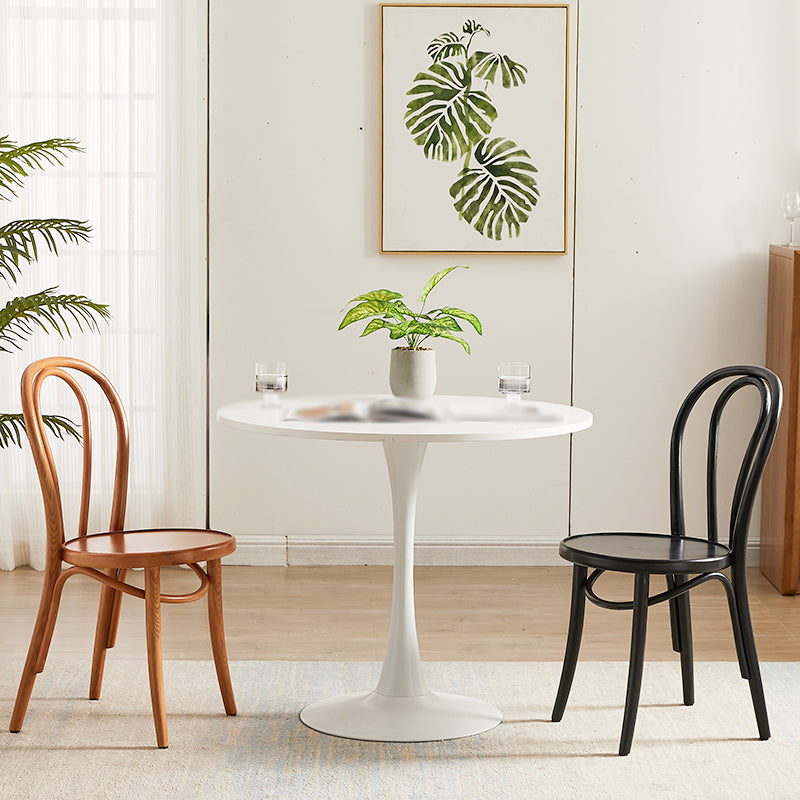 Silla de comedor de madera de estilo campestre, silla lateral de comedor con respaldo abierto para uso doméstico