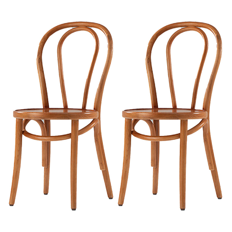 Silla de comedor de madera de estilo campestre, silla lateral de comedor con respaldo abierto para uso doméstico