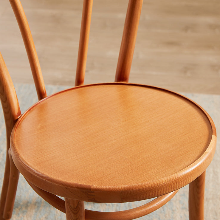 Silla de comedor de madera de estilo campestre, silla lateral de comedor con respaldo abierto para uso doméstico
