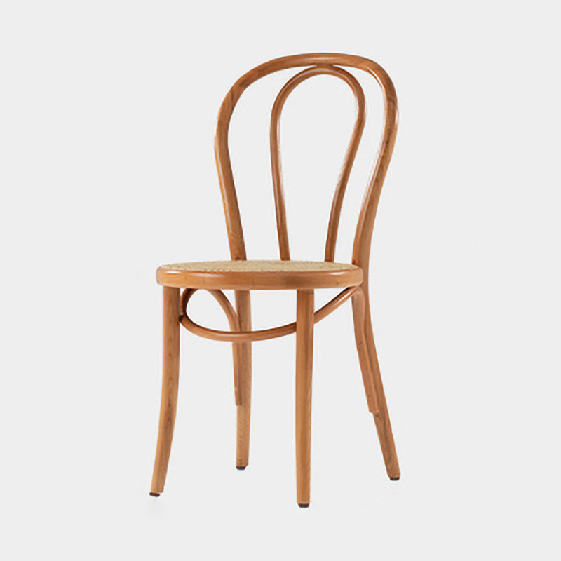 Chaise de salle à manger en bois de style campagnard, chaise latérale à dossier ouvert pour usage domestique