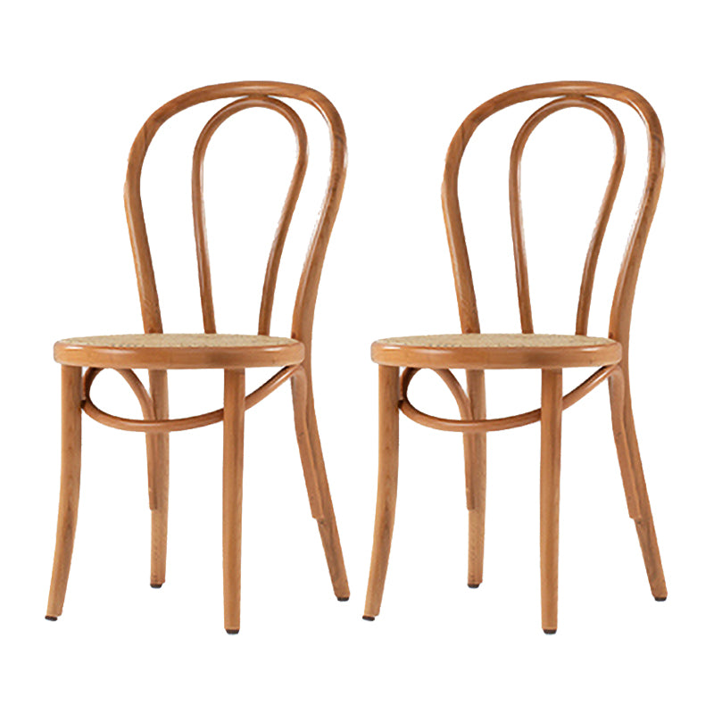 Silla de comedor de madera de estilo campestre, silla lateral de comedor con respaldo abierto para uso doméstico