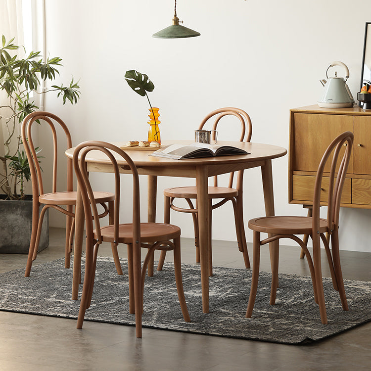 Silla de comedor de madera de estilo campestre, silla lateral de comedor con respaldo abierto para uso doméstico