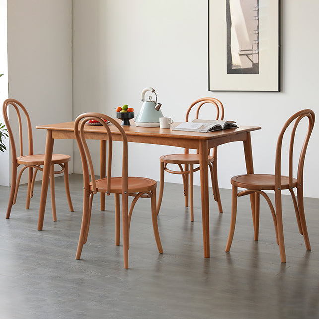 Silla de comedor de madera de estilo campestre, silla lateral de comedor con respaldo abierto para uso doméstico