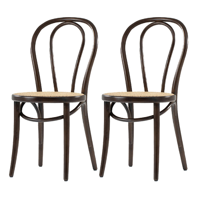 Silla de comedor de madera de estilo campestre, silla lateral de comedor con respaldo abierto para uso doméstico