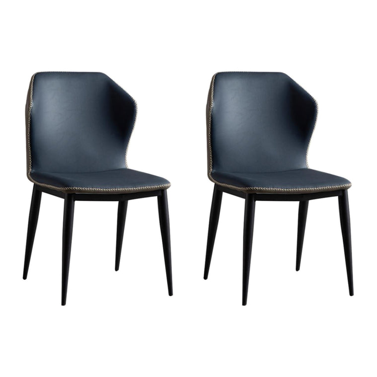 Chaise de salle à manger tapissée en métal à oreilles de chaise latérale industrielle à la maison