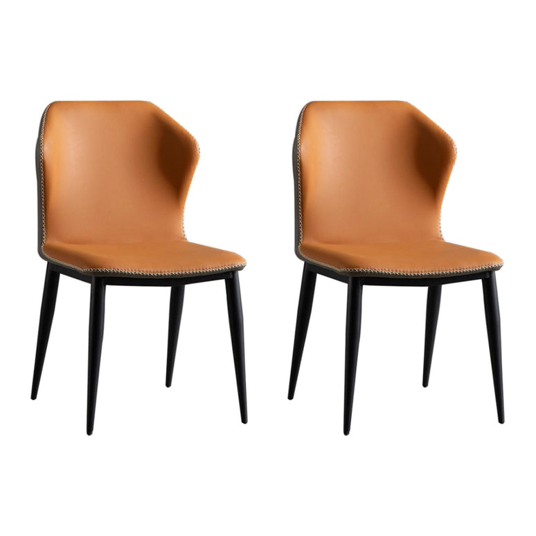Chaise de salle à manger tapissée en métal à oreilles de chaise latérale industrielle à la maison