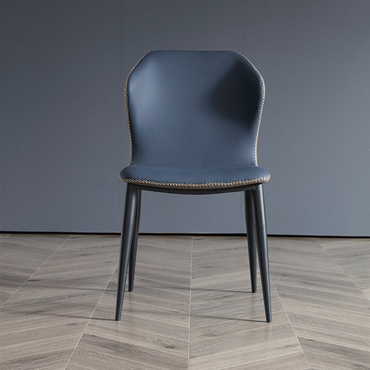 Silla lateral industrial casera Silla de comedor tapizada de metal con respaldo lateral