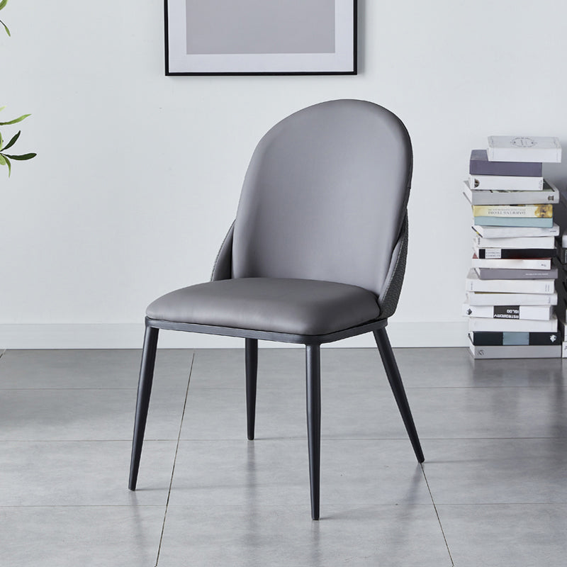 Chaise de salle à manger de style contemporain, chaises Parsons latérales en métal sans accoudoirs pour cuisine