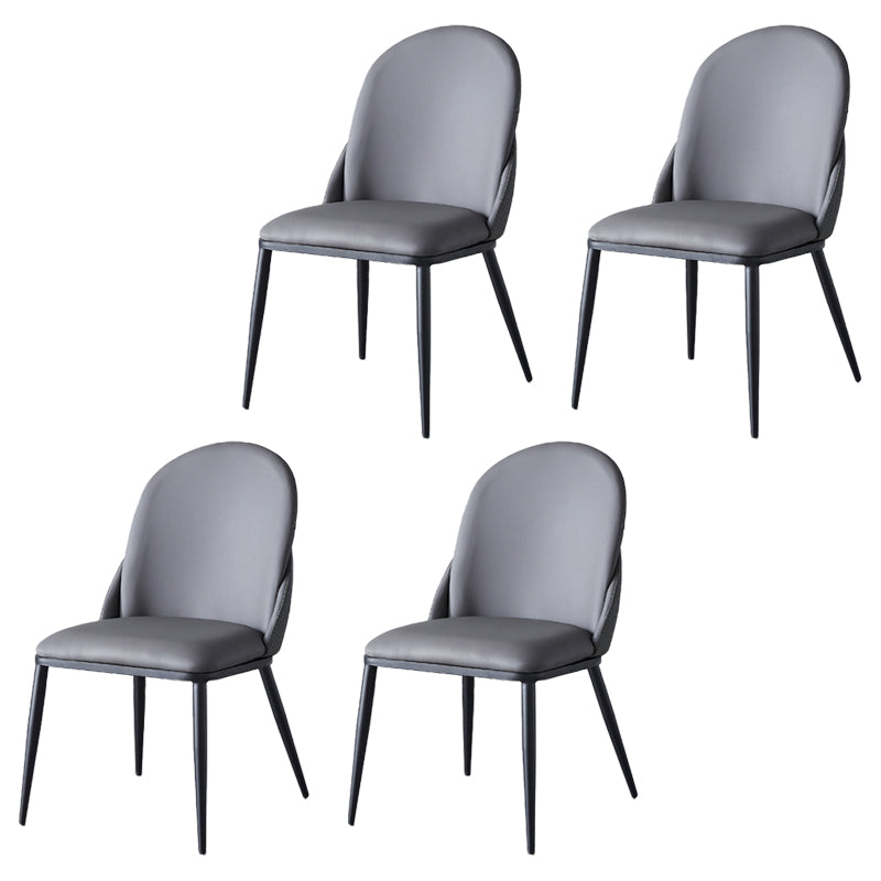 Silla de comedor de estilo moderno, sillas Parsons laterales de metal sin brazos para cocina