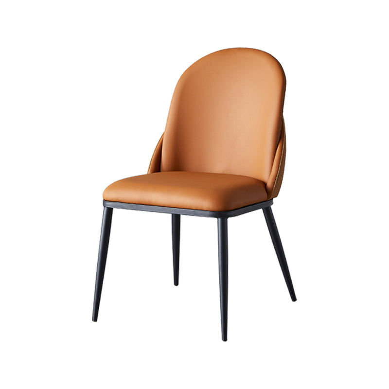 Silla de comedor de estilo moderno, sillas Parsons laterales de metal sin brazos para cocina