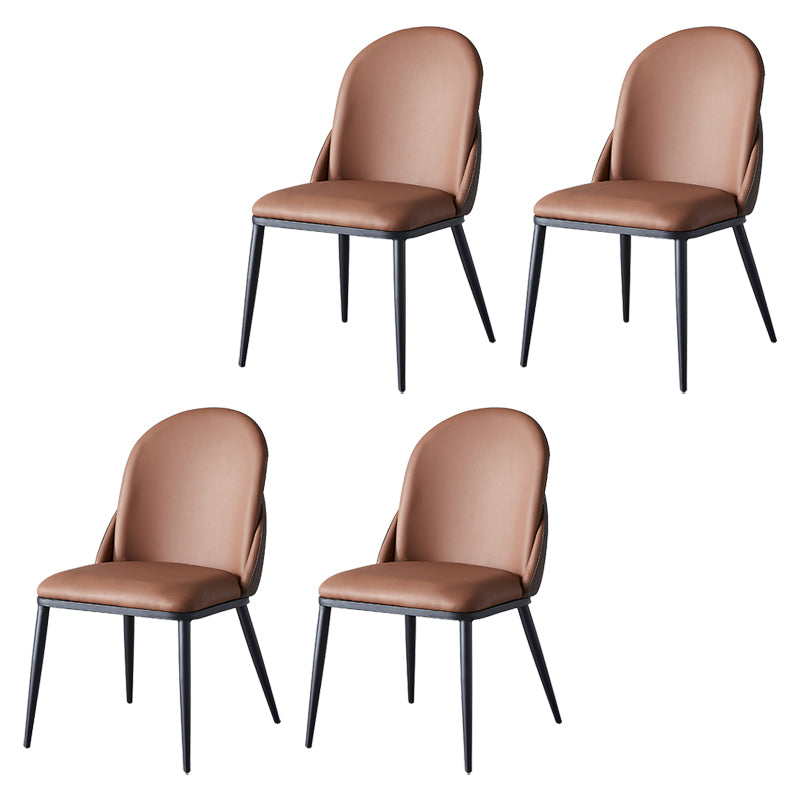 Silla de comedor de estilo moderno, sillas Parsons laterales de metal sin brazos para cocina