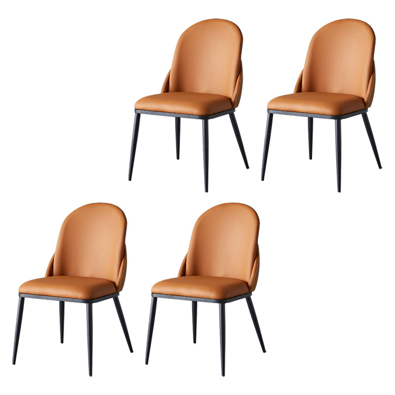 Silla de comedor de estilo moderno, sillas Parsons laterales de metal sin brazos para cocina