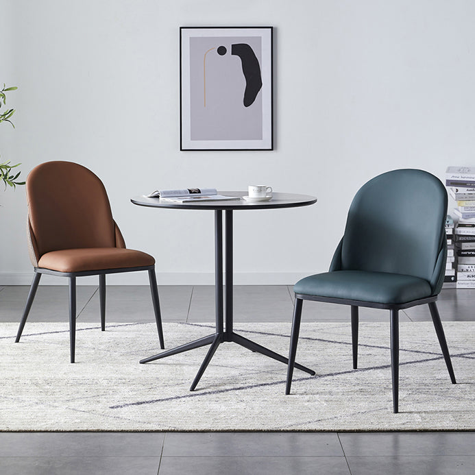 Silla de comedor de estilo moderno, sillas Parsons laterales de metal sin brazos para cocina
