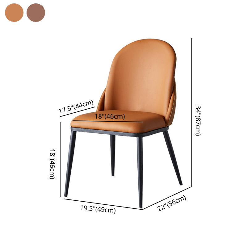 Silla de comedor de estilo moderno, sillas Parsons laterales de metal sin brazos para cocina