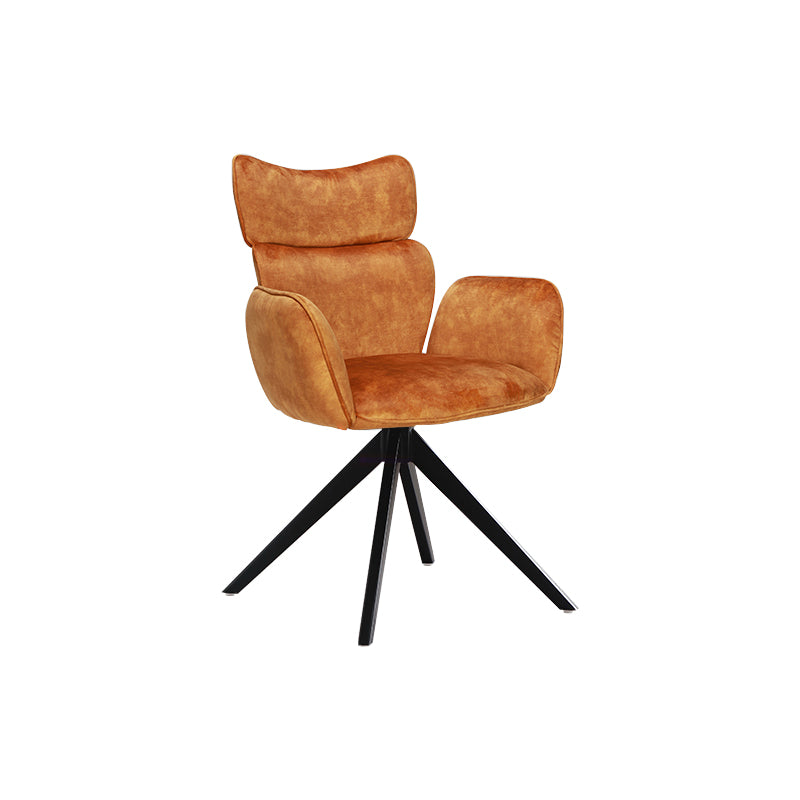 Silla de comedor de metal contemporánea, silla lateral de comedor tapizada para uso doméstico
