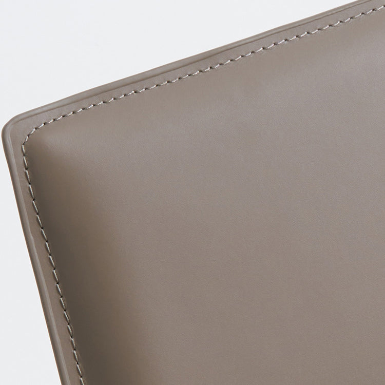 Silla sin brazos de comedor de metal contemporáneo, silla lateral de comedor de cuero para uso doméstico