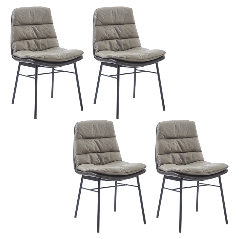 Contemporary Style Dining Metal Chairs Dining Armless Side Chairs for Kitchen