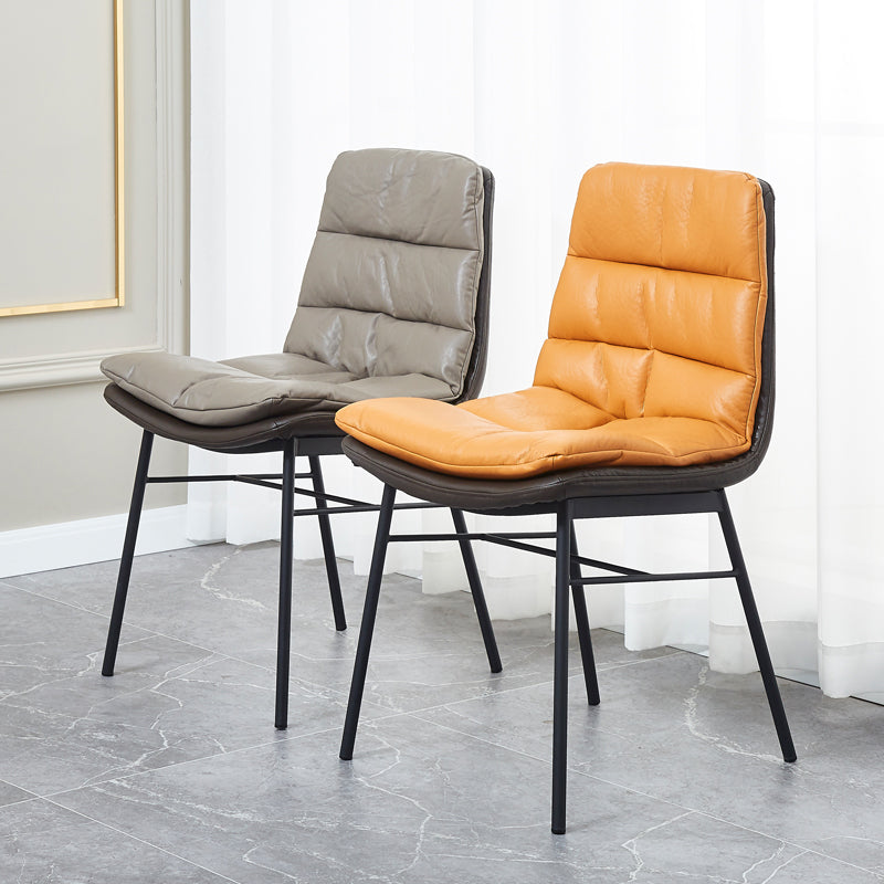 Contemporary Style Dining Metal Chairs Dining Armless Side Chairs for Kitchen