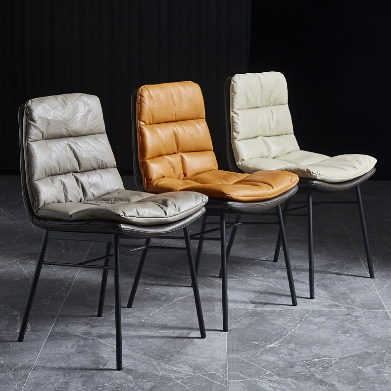 Contemporary Style Dining Metal Chairs Dining Armless Side Chairs for Kitchen