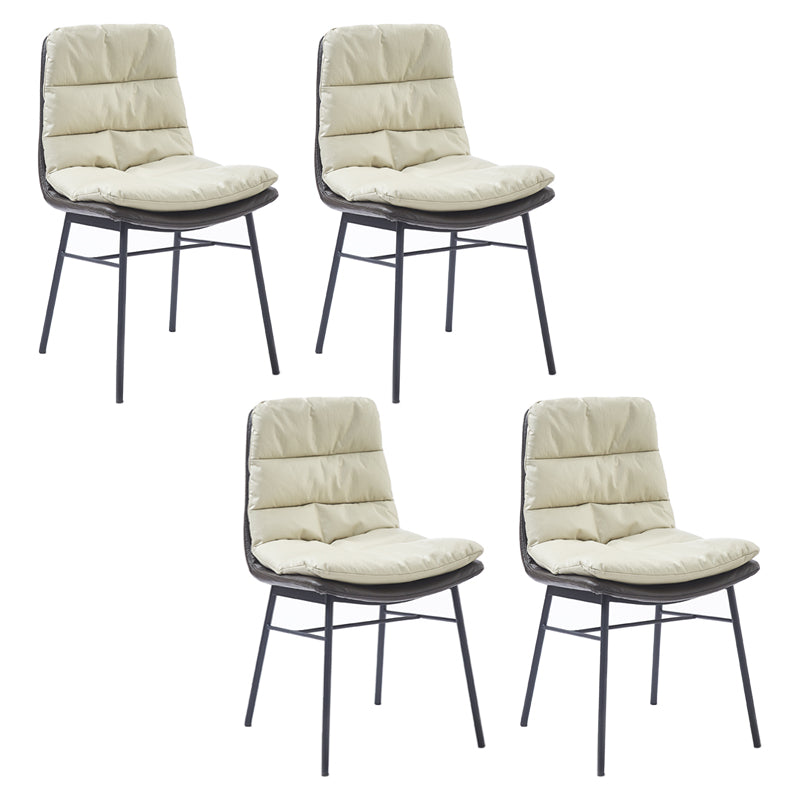 Contemporary Style Dining Metal Chairs Dining Armless Side Chairs for Kitchen