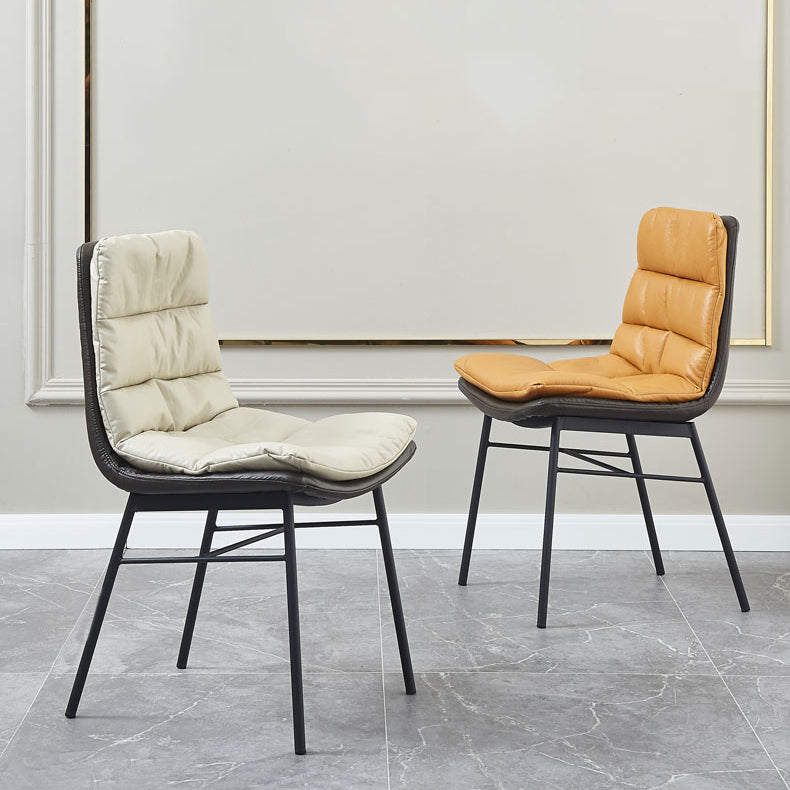 Contemporary Style Dining Metal Chairs Dining Armless Side Chairs for Kitchen